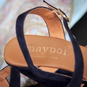 Maypol | Shoes | Blue Suede Maypol Espadrille Sandals Sz 38 | Poshmark